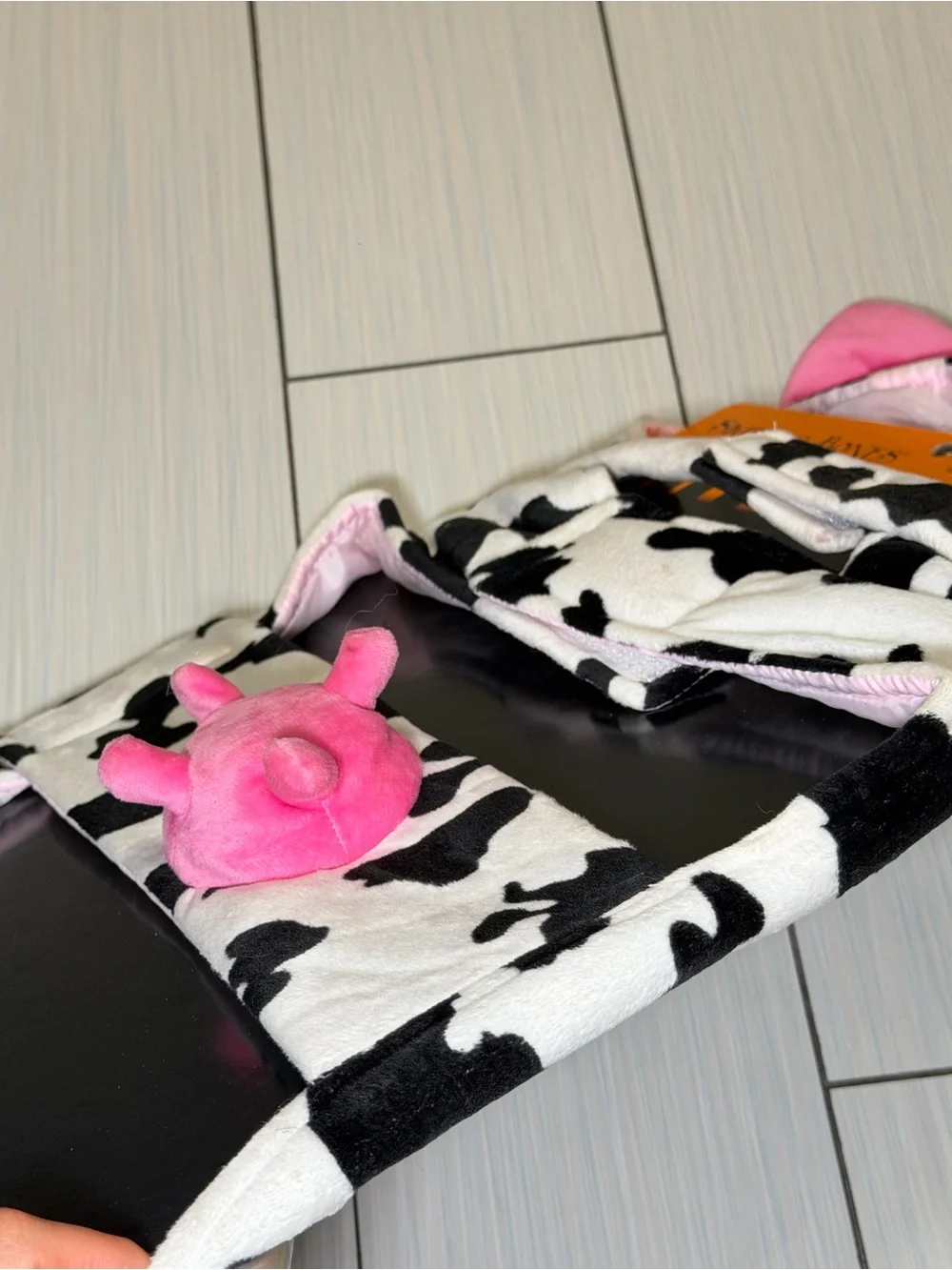 Skull & Bones Cow Dog Pet Costume with Udders – Size L